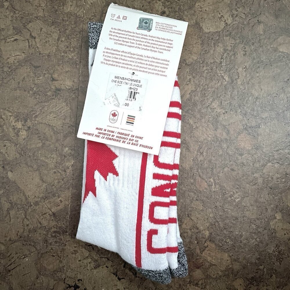 HBC Stripes Team Canada Olympics Socks - One Size, Unisex 🇨🇦